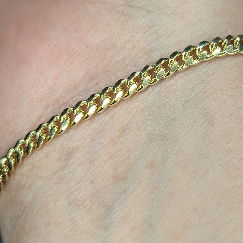 Gold over silver chain bracelet